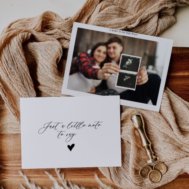 Elegant Calligraphy Formal Baby annoncement Card Tack Kort (Skapare uppladdad)