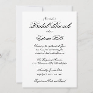 Elegant Calligraphy Formal Möhippa Brunch Inbjudningar