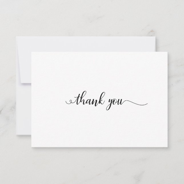 Elegant Calligraphy Funeral Tack you Card (Framsida)
