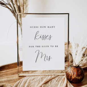 Elegant Calligraphy gissar hur många Kisses Poster