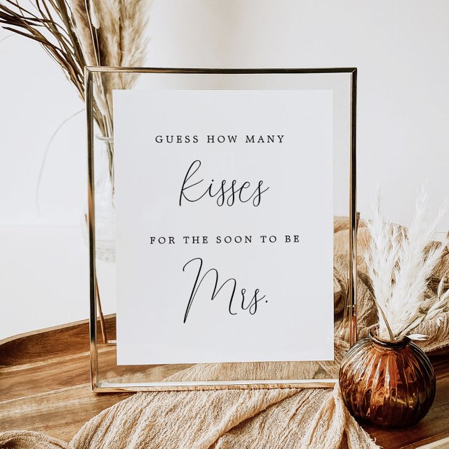 Elegant Calligraphy gissar hur många Kisses Poster (Skapare uppladdad)