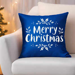 Elegant Calligraphy God jul Holly Berries Kudde