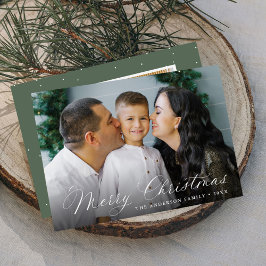 Elegant Calligraphy God jul Sage 2 Photo Julkort