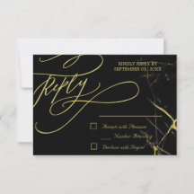 Elegant Calligraphy Golden Vecent Marble Bröllop