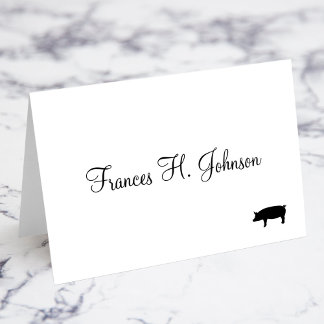 Elegant Calligraphy Gris Entree Choice Place Cards Bordsnummer