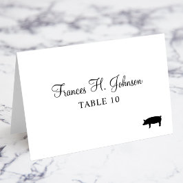 Elegant Calligraphy Gris Meal Choal Place Cards Bordsnummer
