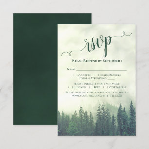 Elegant Calligraphy Grönt Mountain Gräs Bröllop OSA Kort