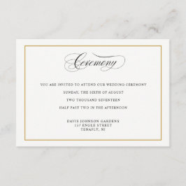 Elegant Calligraphy Guld Ceremony Directions Tilläggskort