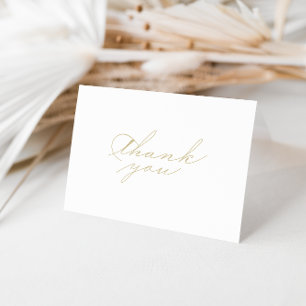 Elegant Calligraphy Guld Folded Bröllop Tack Kort