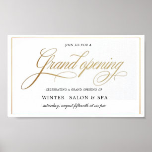 elegant calligraphy guld Grand Open Banner Poster