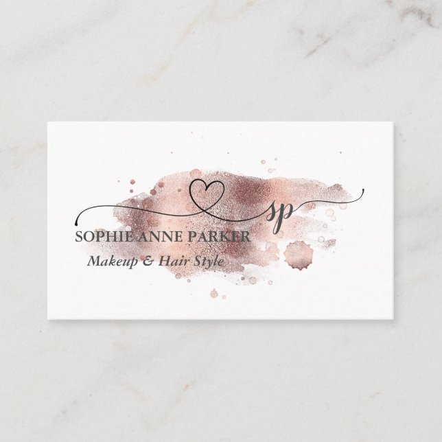 Elegant Calligraphy Guld Professionell Beauty Salo Visitkort (Framsida)