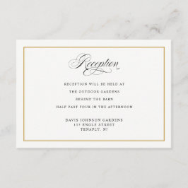 Elegant Calligraphy Guld Reception Directions (mot Tilläggskort