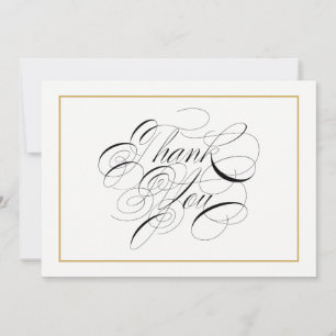 Elegant Calligraphy Guld Tack Kort