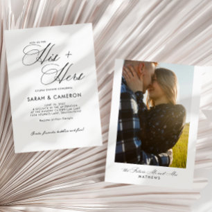 Elegant Calligraphy Hans par Shower Photo Inbjudningar