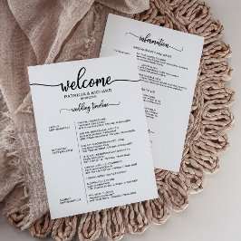 Elegant Calligraphy helg Bröllop Schedule  Inbjudningar