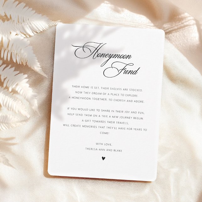 Elegant Calligraphy Honeymoon Fund-kuvert Inbjudningar (Skapare uppladdad)