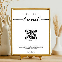Elegant Calligraphy Honeymoon Fund QR Code Bröllop
