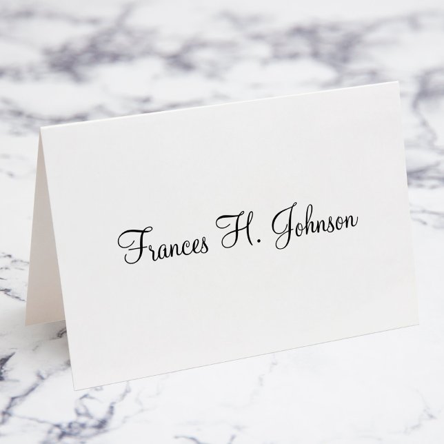 Elegant Calligraphy Individual Namn Place Cards Bordsnummer (Fold Your Own Individual Place Cards)