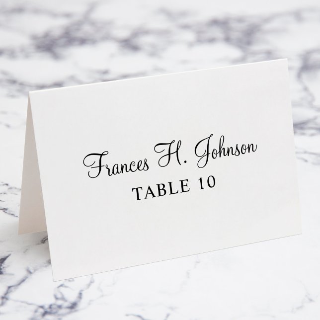 Elegant Calligraphy Individual PlaceCard Bordsnummer (Fold Your Own Place Cards)