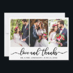 Elegant Calligraphy Kärlek Tack Bröllop 3 Photo<br><div class="desc">Modern Elegant Calligraphy 3 Photo Bröllop Kärlek och Tack Card</div>