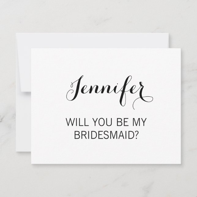 Elegant Calligraphy, kommer du bli min bridesmaid Inbjudningar (Framsida)
