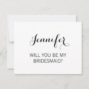 Elegant Calligraphy, kommer du bli min bridesmaid Inbjudningar