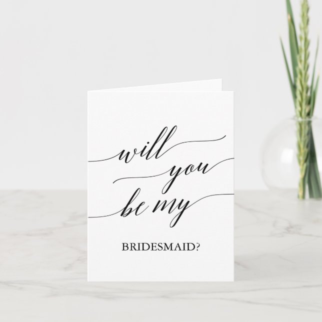 Elegant Calligraphy, kommer du bli min bridesmaid Kort (Framsida)