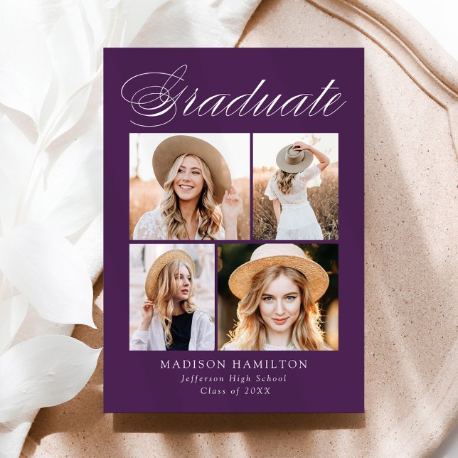 Elegant Calligraphy Lila 4 Photo Studenten Meddelande (Skapare uppladdad)