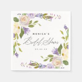 Elegant Calligraphy Lila Blommigt Möhippa Pappersservett