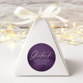 Elegant Calligraphy Lila Watercolor Studenten Runt Klistermärke