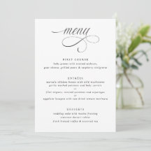 Elegant Calligraphy Luxury Bröllop Menu