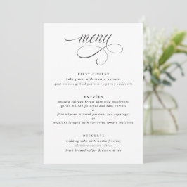 Elegant Calligraphy Luxury Bröllop Menu Meny