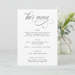 Elegant Calligraphy Luxury Bröllop Pub Menu Meny
