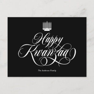 Elegant calligraphy Lycklig Kwanzaa vykort