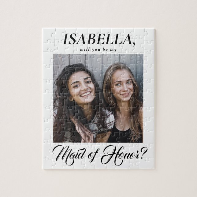 Elegant Calligraphy Maid of honor Frieri Photo Pussel (Vertikal)