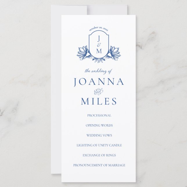 Elegant Calligraphy Marseilles Blue Vapensköld Pro (Framsida)