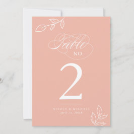 Elegant Calligraphy Melon Rosa Bordsnummer