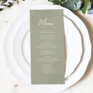 Elegant Calligraphy Menu Tropical Handflatan Löv Meny