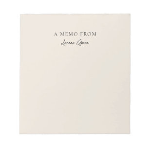Elegant Calligraphy Minimal Custom Name Stationery Anteckningsblock