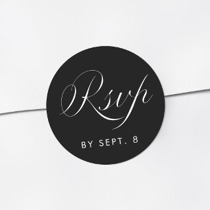 Elegant Calligraphy Minimalist Black OSA Runt Klistermärke