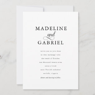 Elegant Calligraphy minimalist Photo Bröllop Inbjudningar