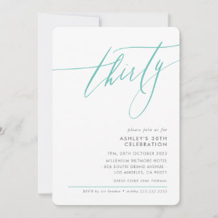 ELEGANT Calligraphy minimum 30:e party mynten Inbjudningar