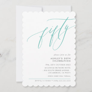 ELEGANT Calligraphy modern 50:e party mynten Inbjudningar
