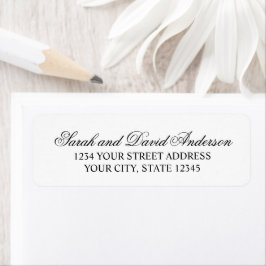 Elegant Calligraphy Modern Typography Couple Returadress Etikett
