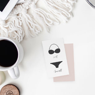 Elegant Calligraphy Möhippa Lingerie Shower Tilläggskort