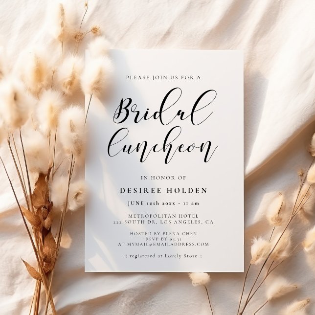 Elegant calligraphy Möhippa luncheon Inbjudningar (Skapare uppladdad)