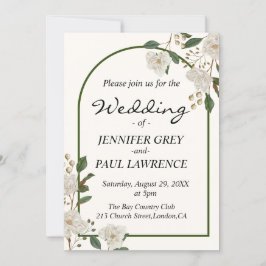 Elegant Calligraphy Monogram Bröllop Inbjudningar