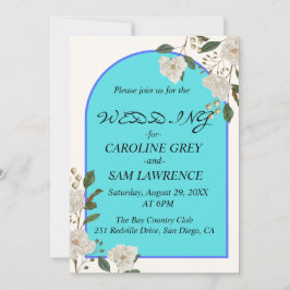 Elegant Calligraphy Monogram Bröllop Inbjudningar