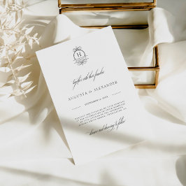 Elegant Calligraphy Monogram Classy Modern Bröllop Inbjudningar