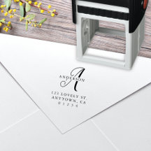Elegant Calligraphy Monogram Returadress